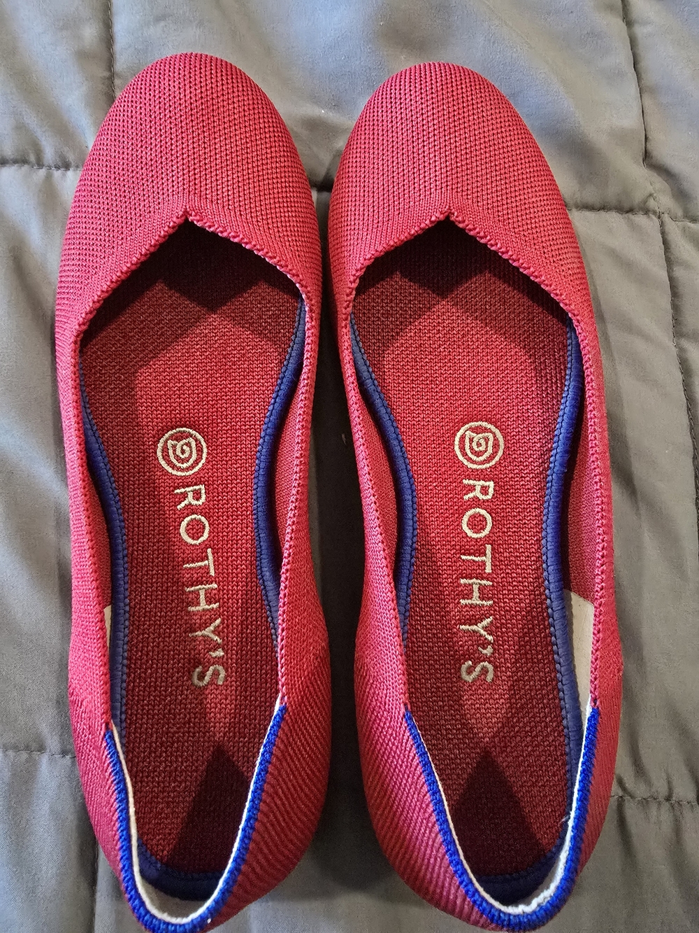 Rothy's Women's Red Knit Slip-On Flats
